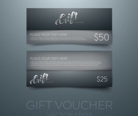 Blue gift vouchers template vector 01