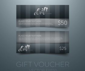Blue gift vouchers template vector 03