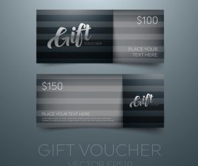 Black gift vouchers card template vector 04