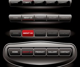 Black wedsite menu button vector