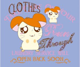 Blue cartoon mouse vector