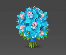 Blue orchid bouquet vector