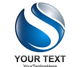 Blue spherical logo design vector 03