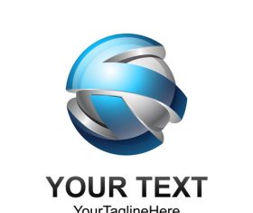 Blue spherical logo design vector 06