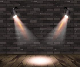 Brick wall with bulb light background vectors