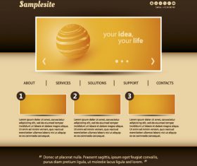 Brown styles website template vector
