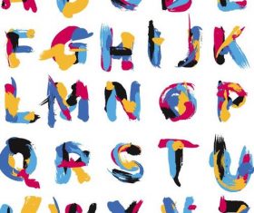 Brush graffiti alphabet vector