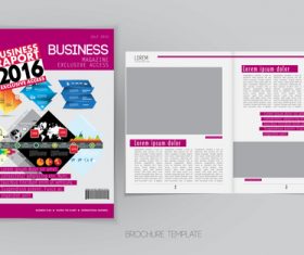 Business magazine cover with page vector template 01