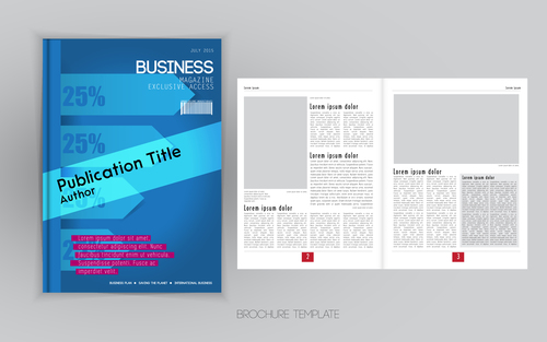 Business magazine cover with page vector template 02