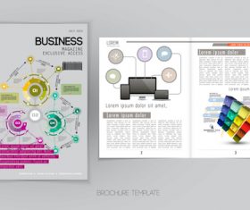 Business magazine cover with page vector template 03