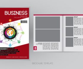 Business magazine cover with page vector template 04