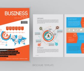 Business magazine cover with page vector template 06