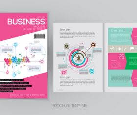 Business magazine cover with page vector template 07
