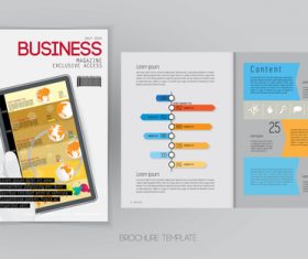 Business magazine cover with page vector template 08
