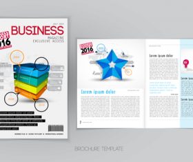 Business magazine cover with page vector template 10