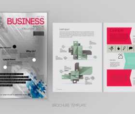 Business magazine cover with page vector template 11