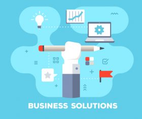 Business solutions flat template vector