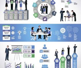 Businessman with business infographic template vector