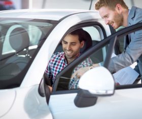 Buy new car man Stock Photo