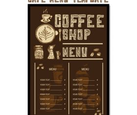 Cafe menu poster template vector 01