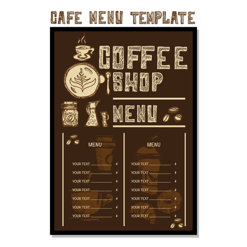 Cafe menu poster template vector 01