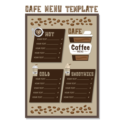 Cafe menu poster template vector 02