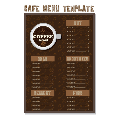 Cafe menu poster template vector 03