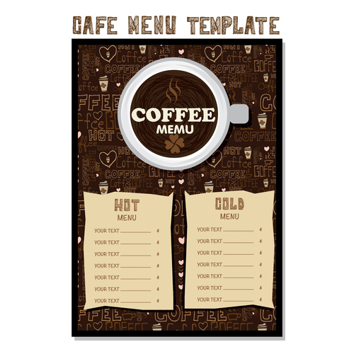 Cafe menu poster template vector 04