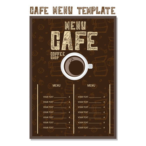 Cafe menu poster template vector 05