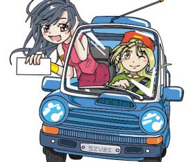 Car Beauty Q Edition Cartoon vector Design