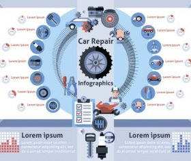 Car repair infographic template vector