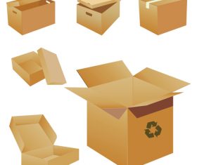 Cardboard box packaging template vector 01