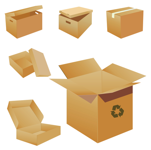 Cardboard box packaging template vector 01