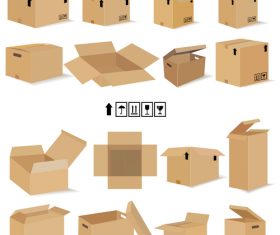 Cardboard box packaging template vector 02