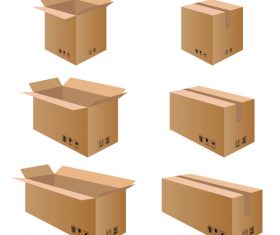 Cardboard box packaging template vector 03