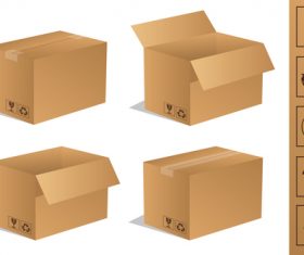 Cardboard box packaging template vector 05