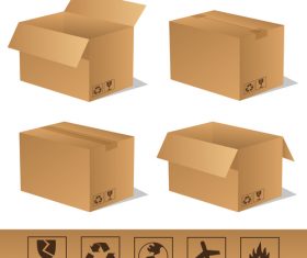 Cardboard box packaging template vector 06