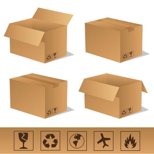 Cardboard box packaging template vector 06
