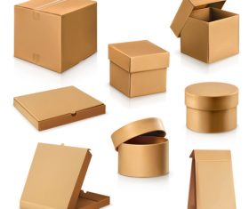 Cardboard box packaging template vector 07