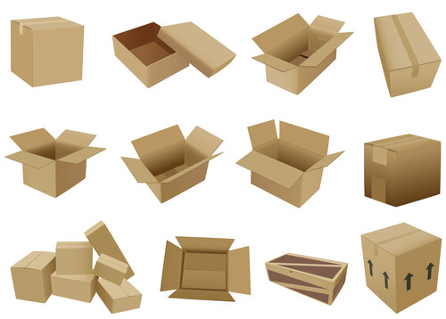Cardboard box packaging template vector 08