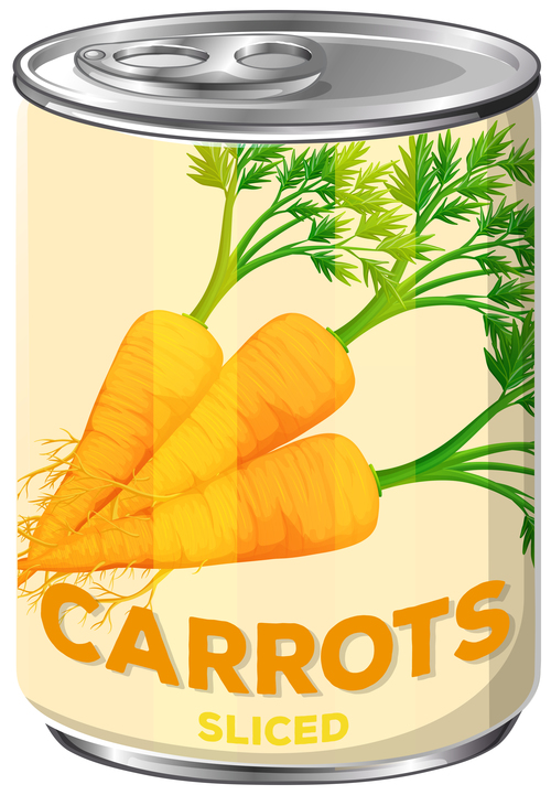 Carrots canned vector 01