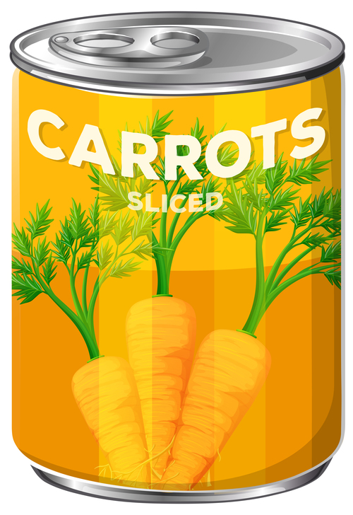 Carrots canned vector 02