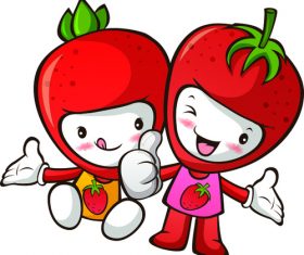 Cartoon Strawberry people vector