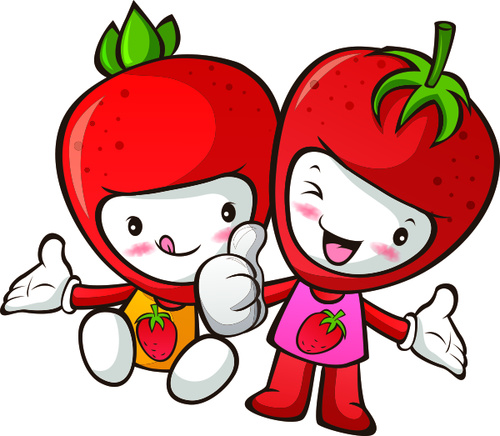 Cartoon Strawberry people vector