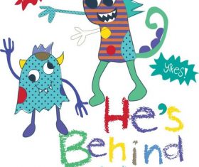 Cartoon alien monster vector