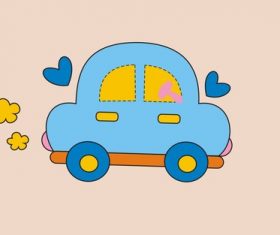 Cartoon animal modeling car design vector