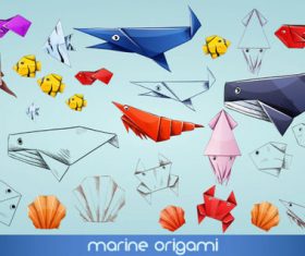 Cartoon animal origami vector