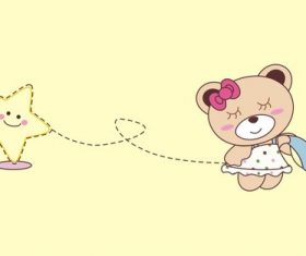 Cartoon bear and stars vector