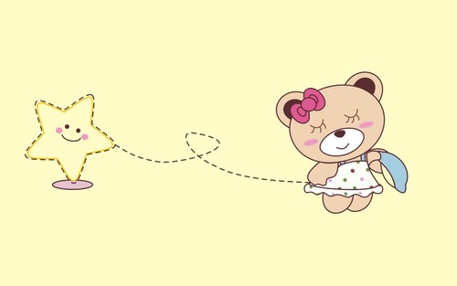 Cartoon bear and stars vector