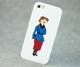 Cartoon character mobile phone shell vector